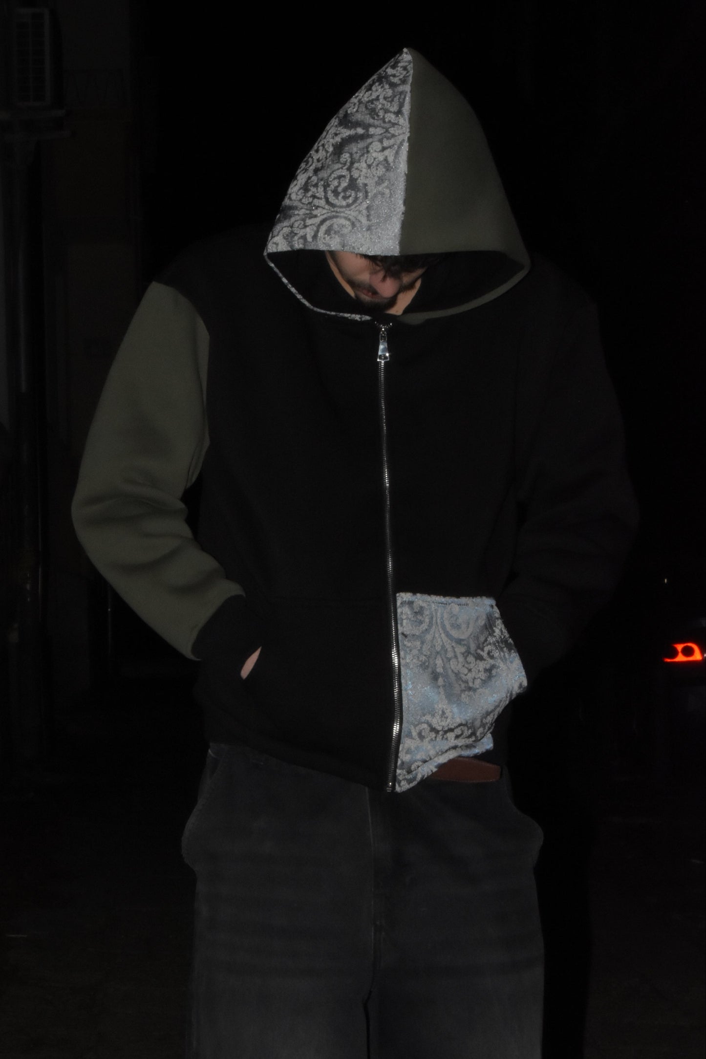 Mismatch Zip Up Green