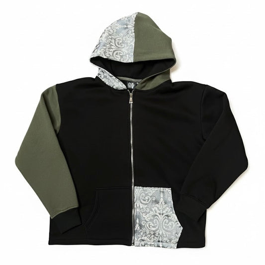 Mismatch Zip Up Green