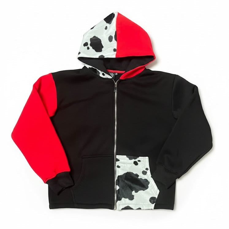 Mismatch Zip Up Red