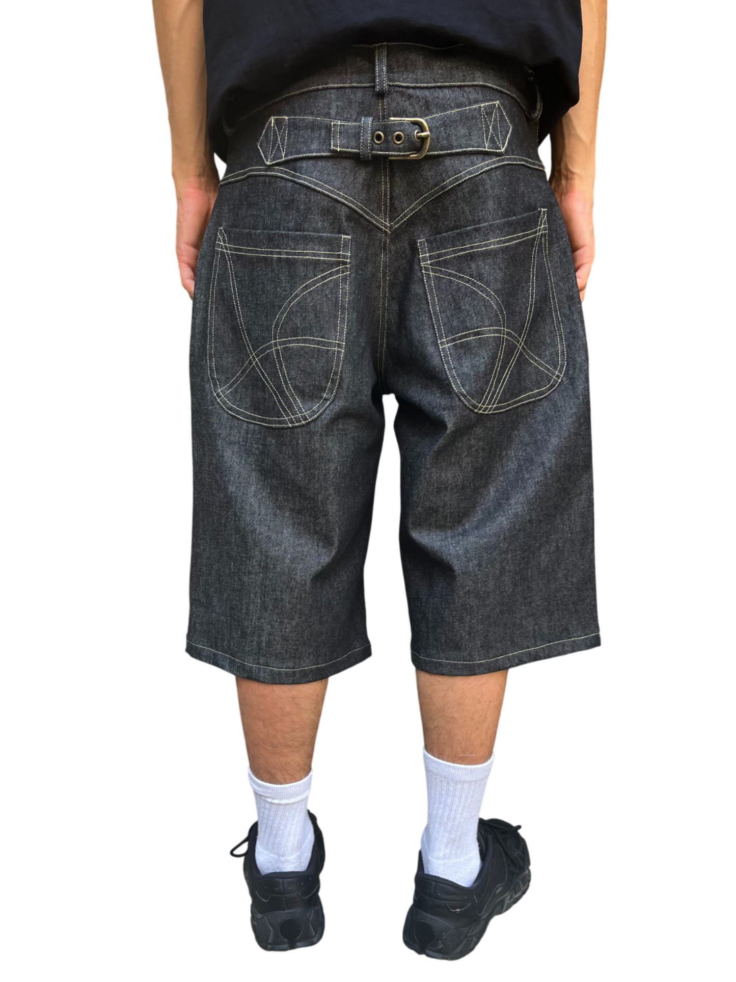 Raw Denim Jorts - Black